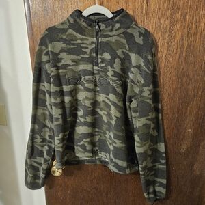 NWOT Y2K bebe camo fleece quarter zip pullover